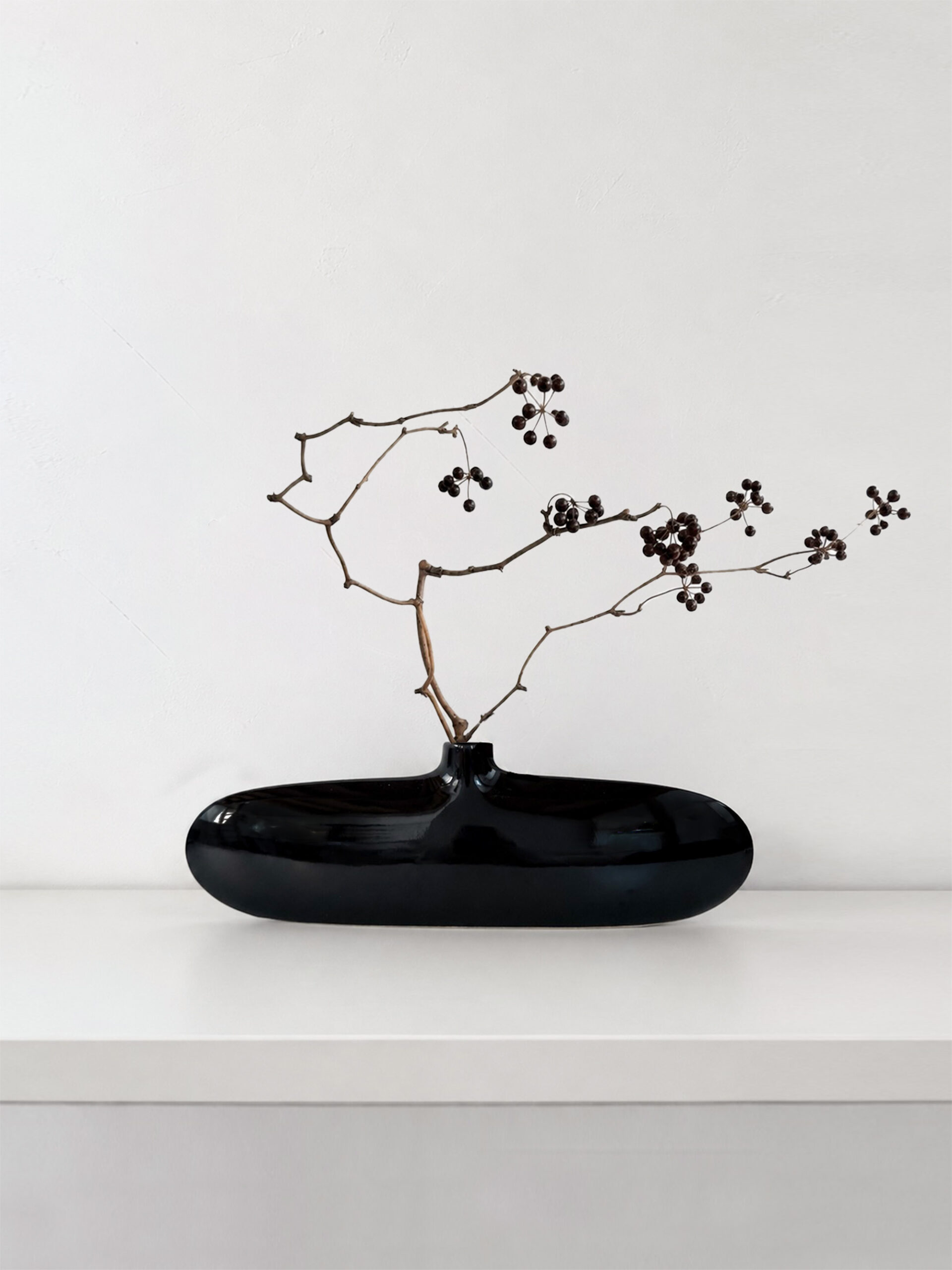 Sleek black single-stem vase
