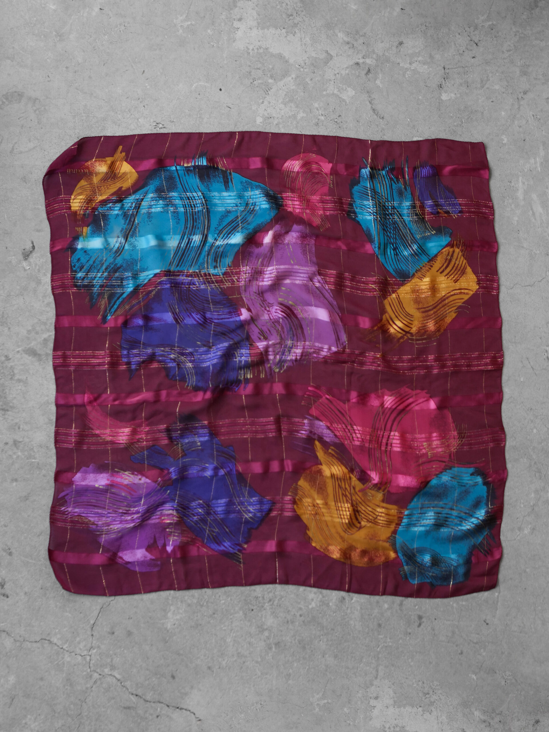 Painted silk scarf
