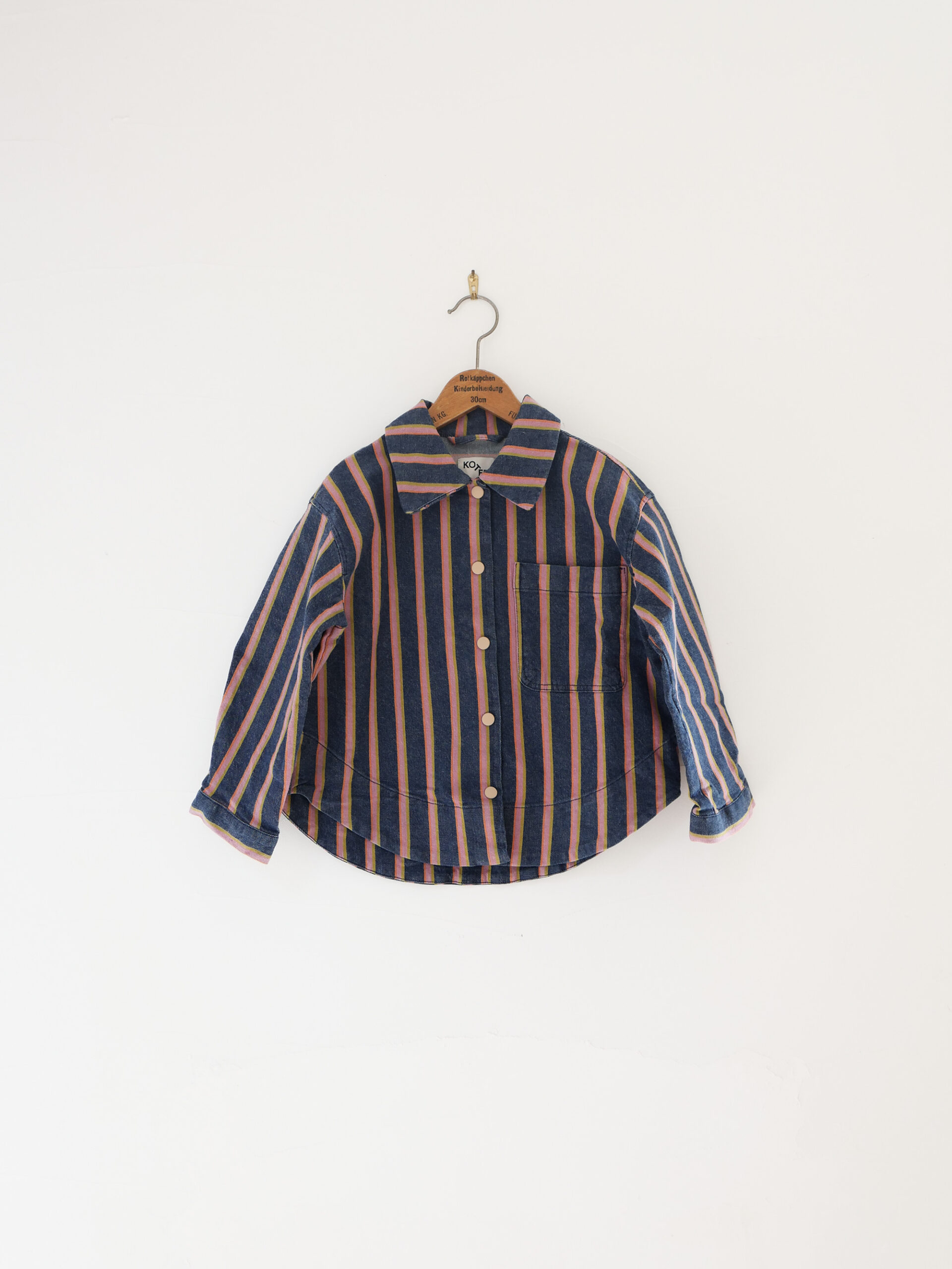 Denim-striped shirt and pants set