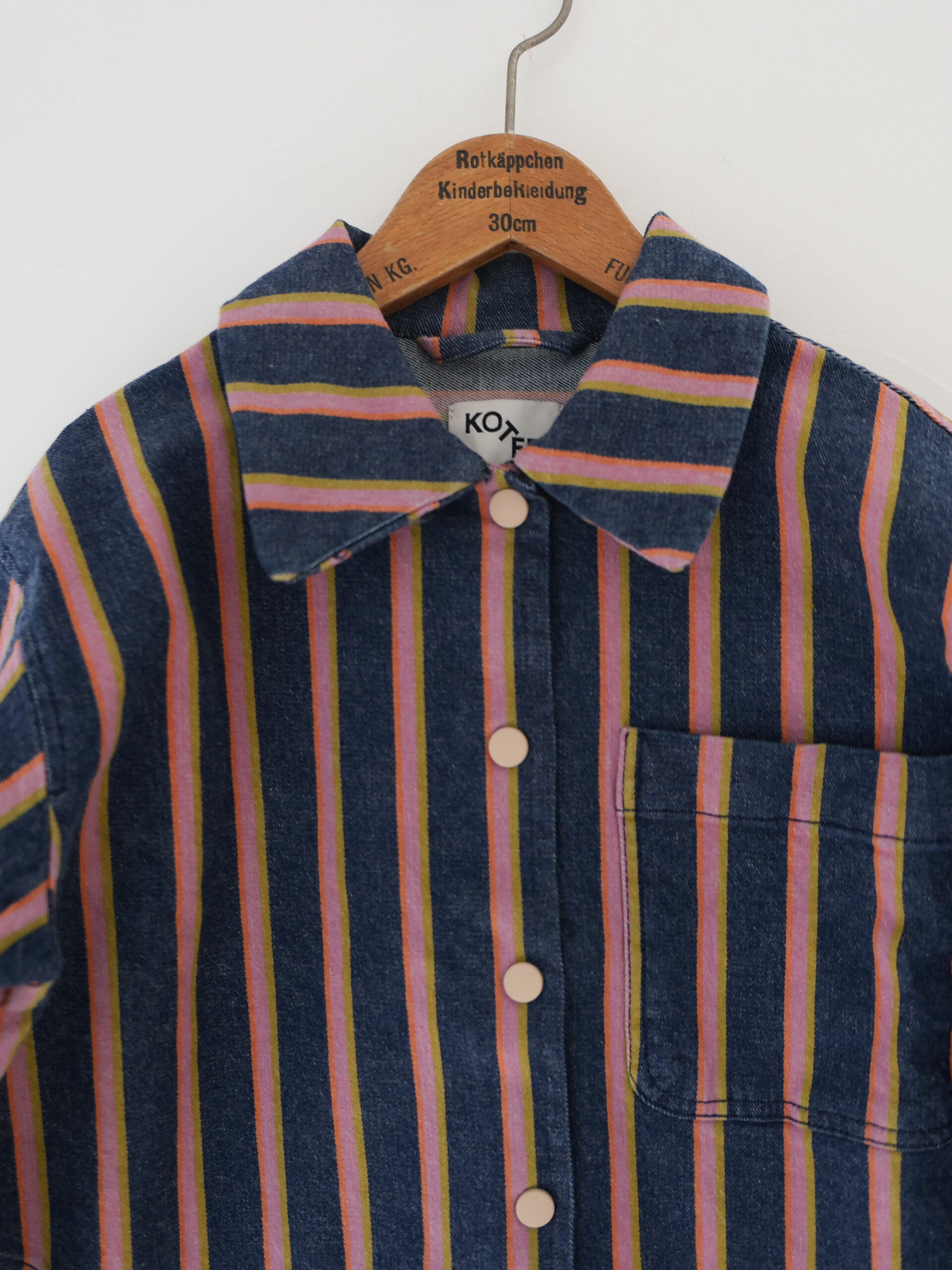 Denim-striped shirt and pants set - 画像 (5)