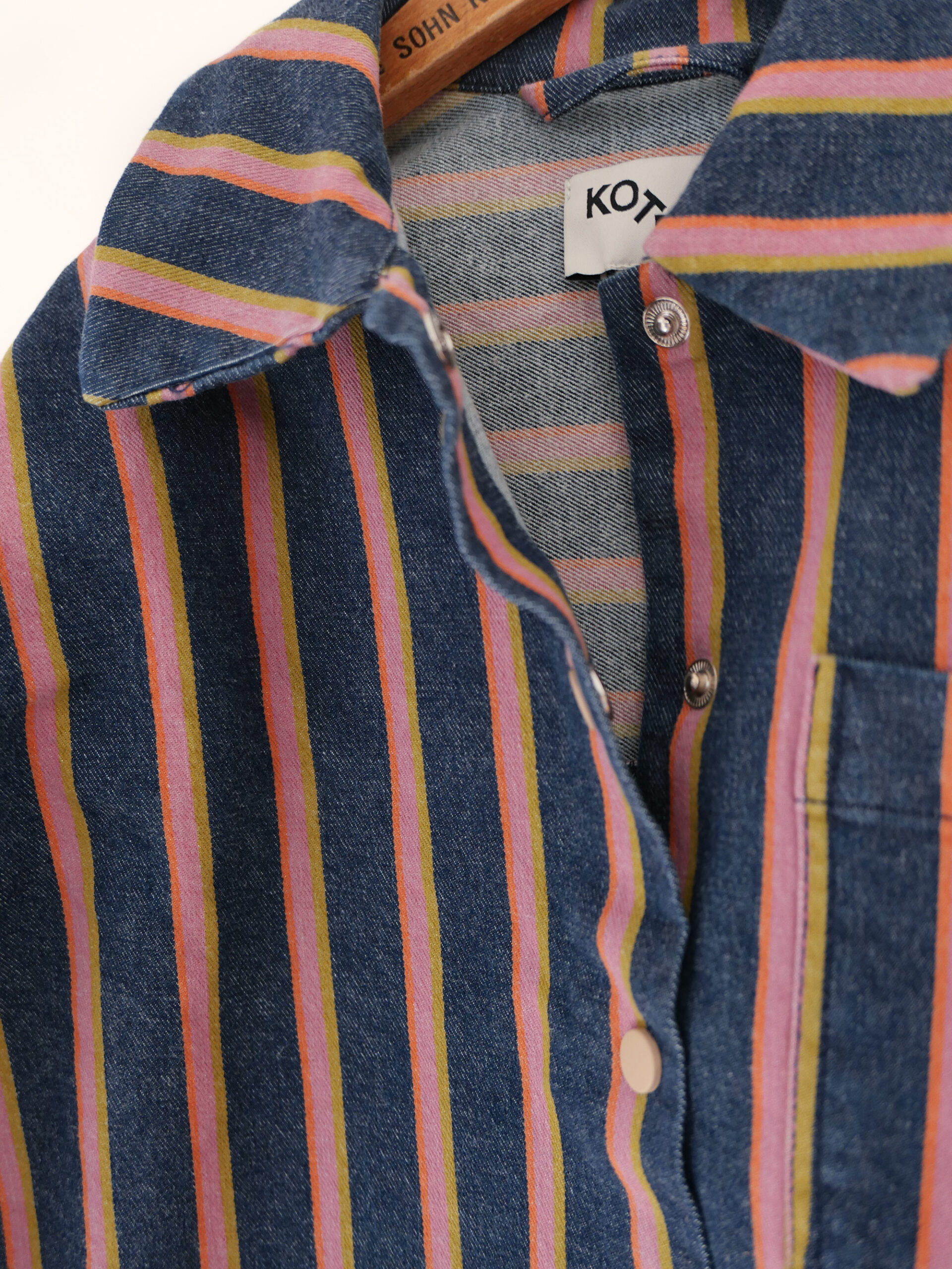 Denim-striped shirt and pants set - 画像 (6)