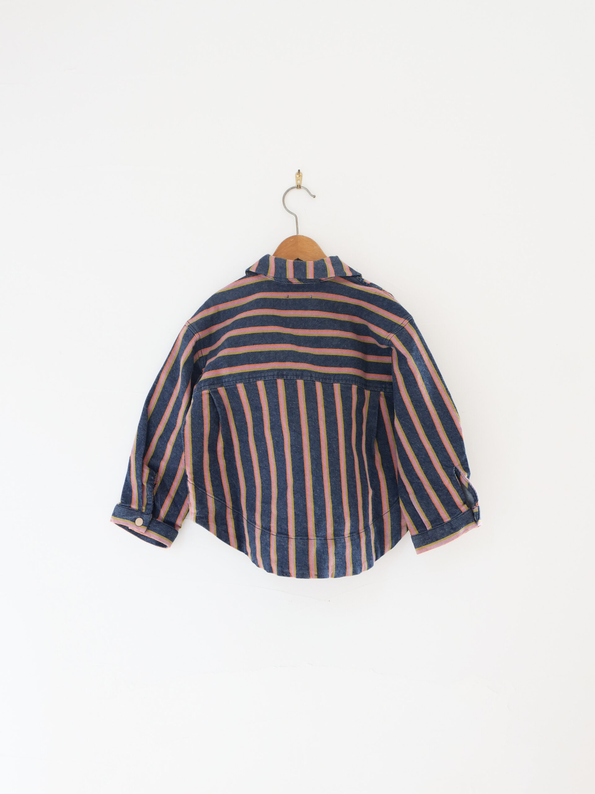 Denim-striped shirt and pants set - 画像 (7)