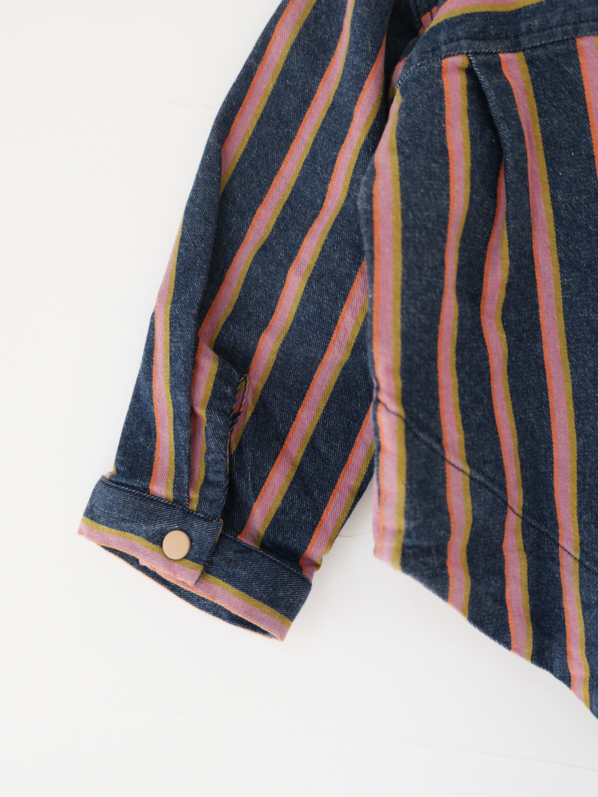 Denim-striped shirt and pants set - 画像 (8)