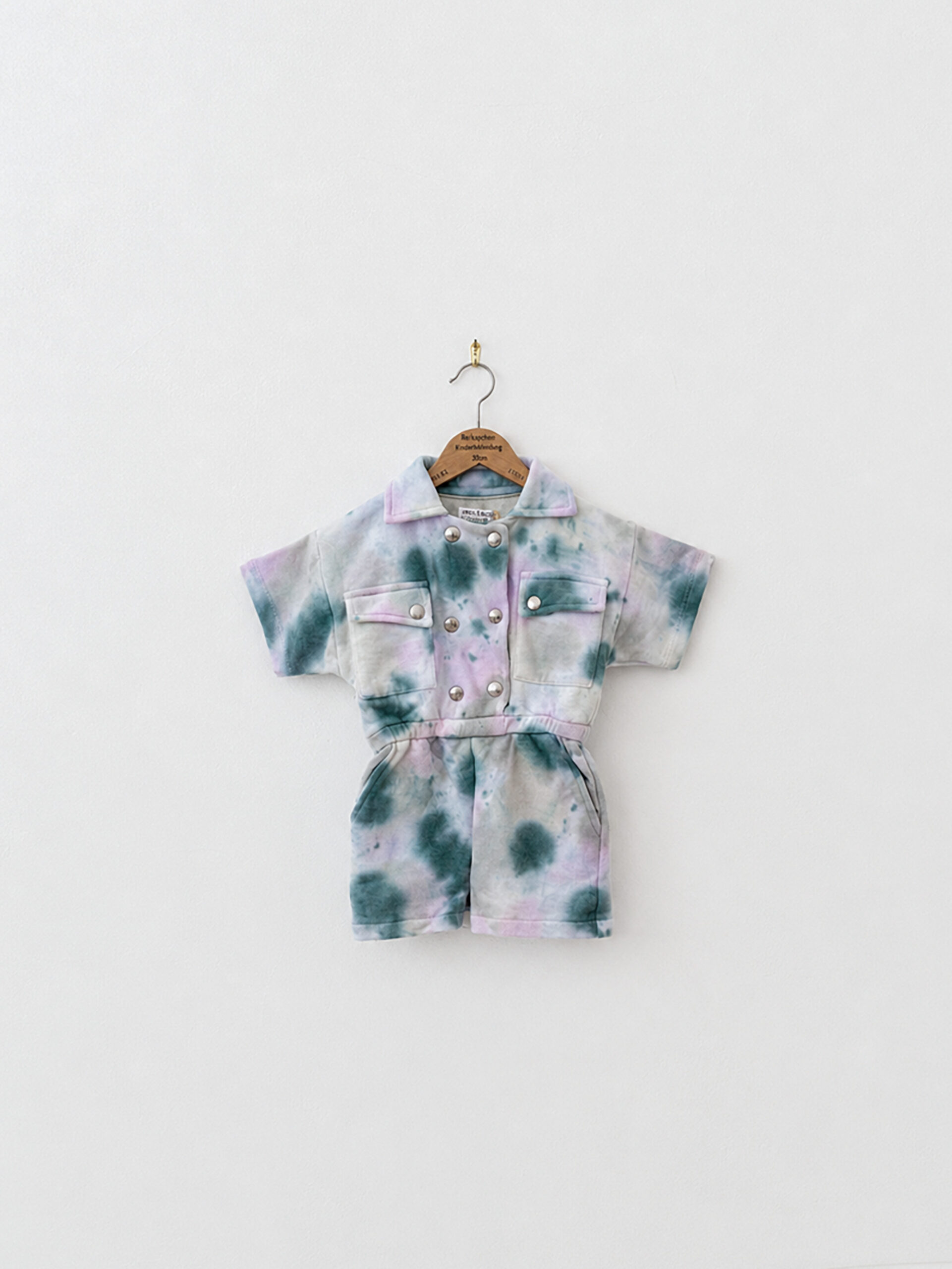 Tie-dye short-sleeve romper