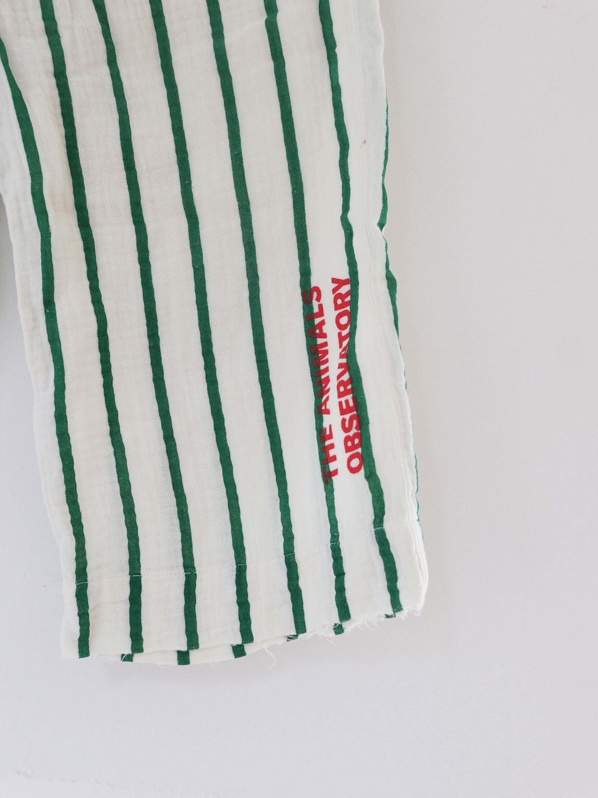 Green striped cotton pants - 画像 (3)