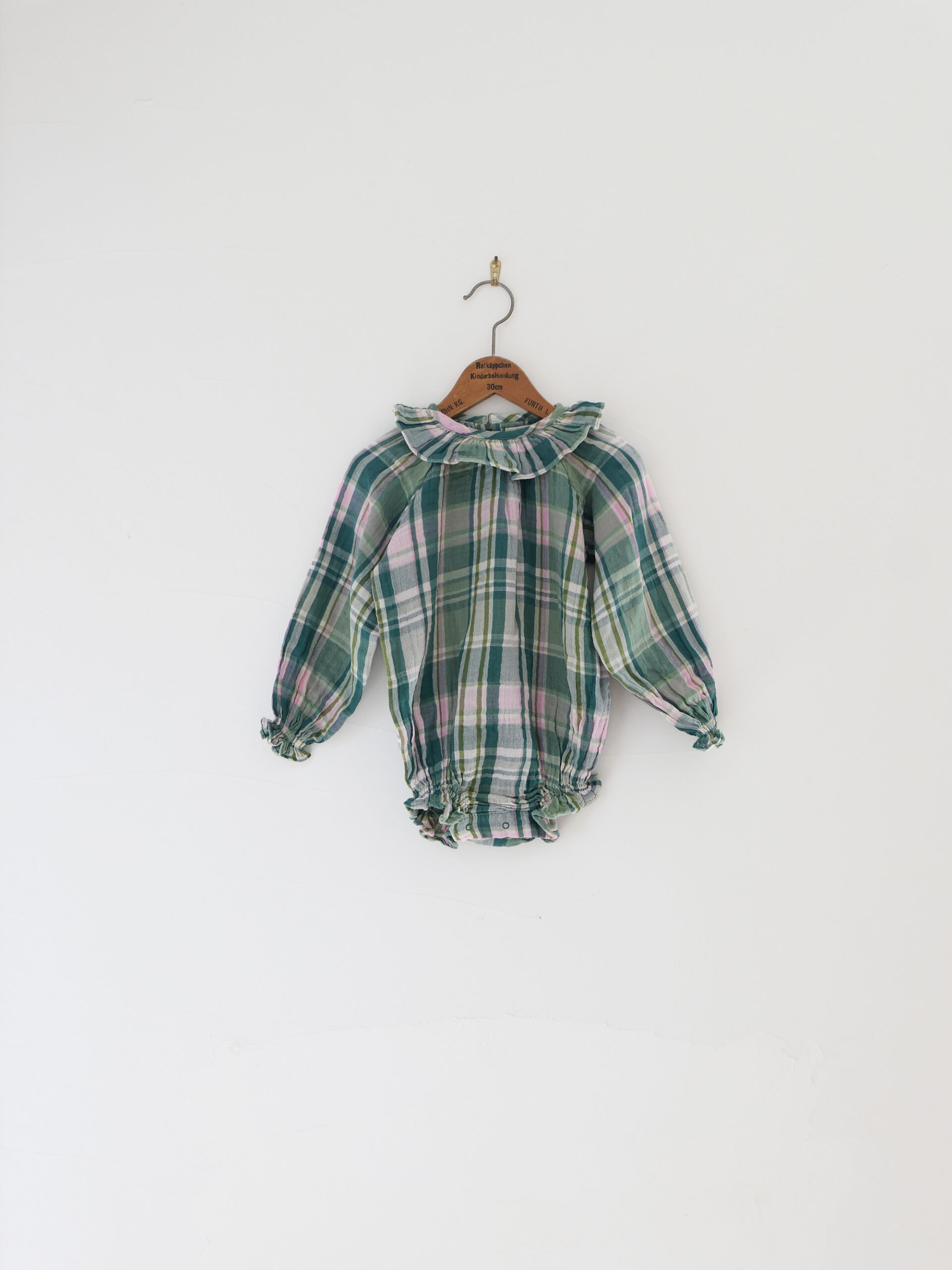 Checkered green romper