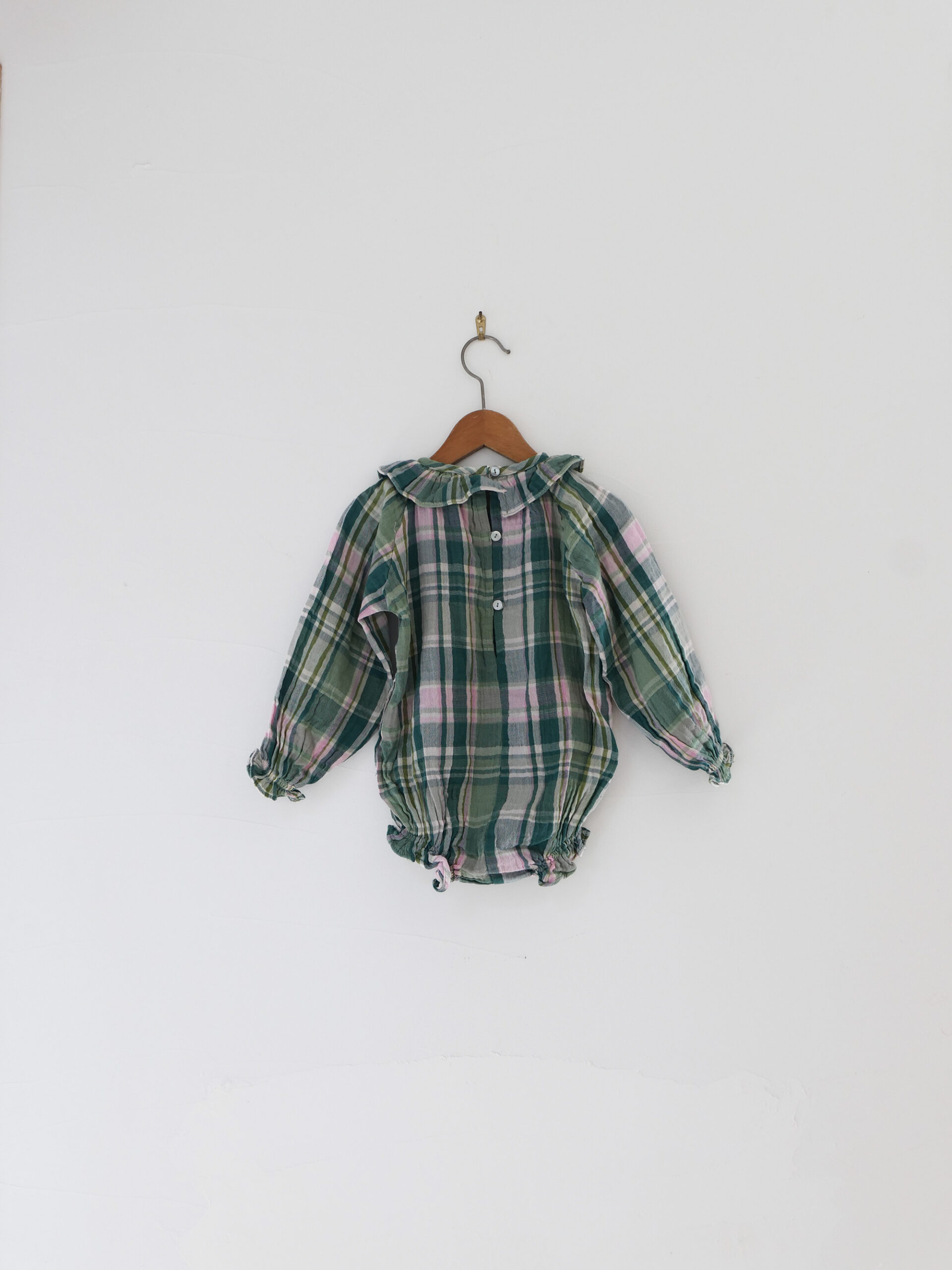 Checkered green romper - 画像 (2)