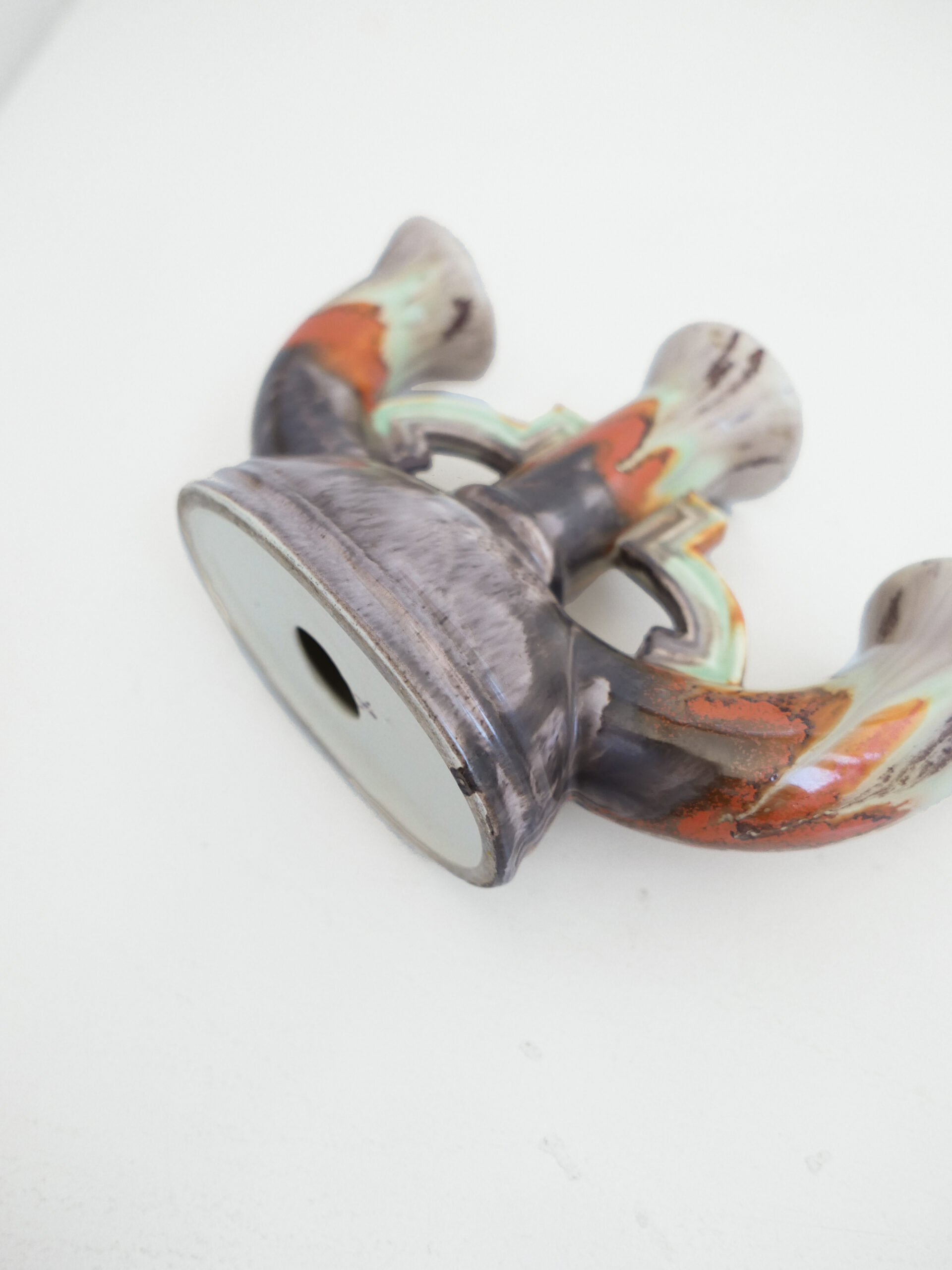 Marbled three-arm candle holder - 画像 (2)
