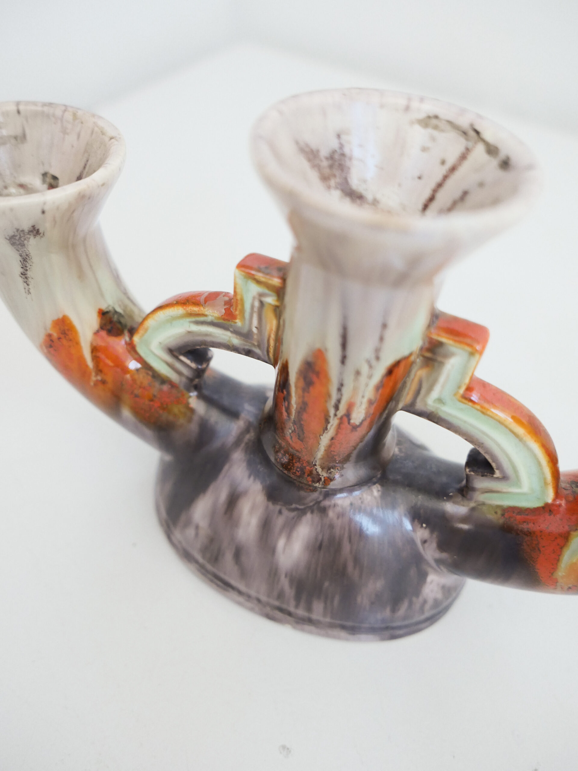 Marbled three-arm candle holder - 画像 (3)