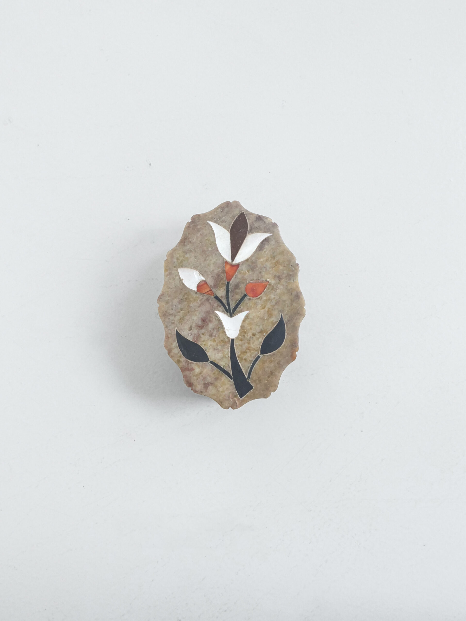 Floral stone trinket box