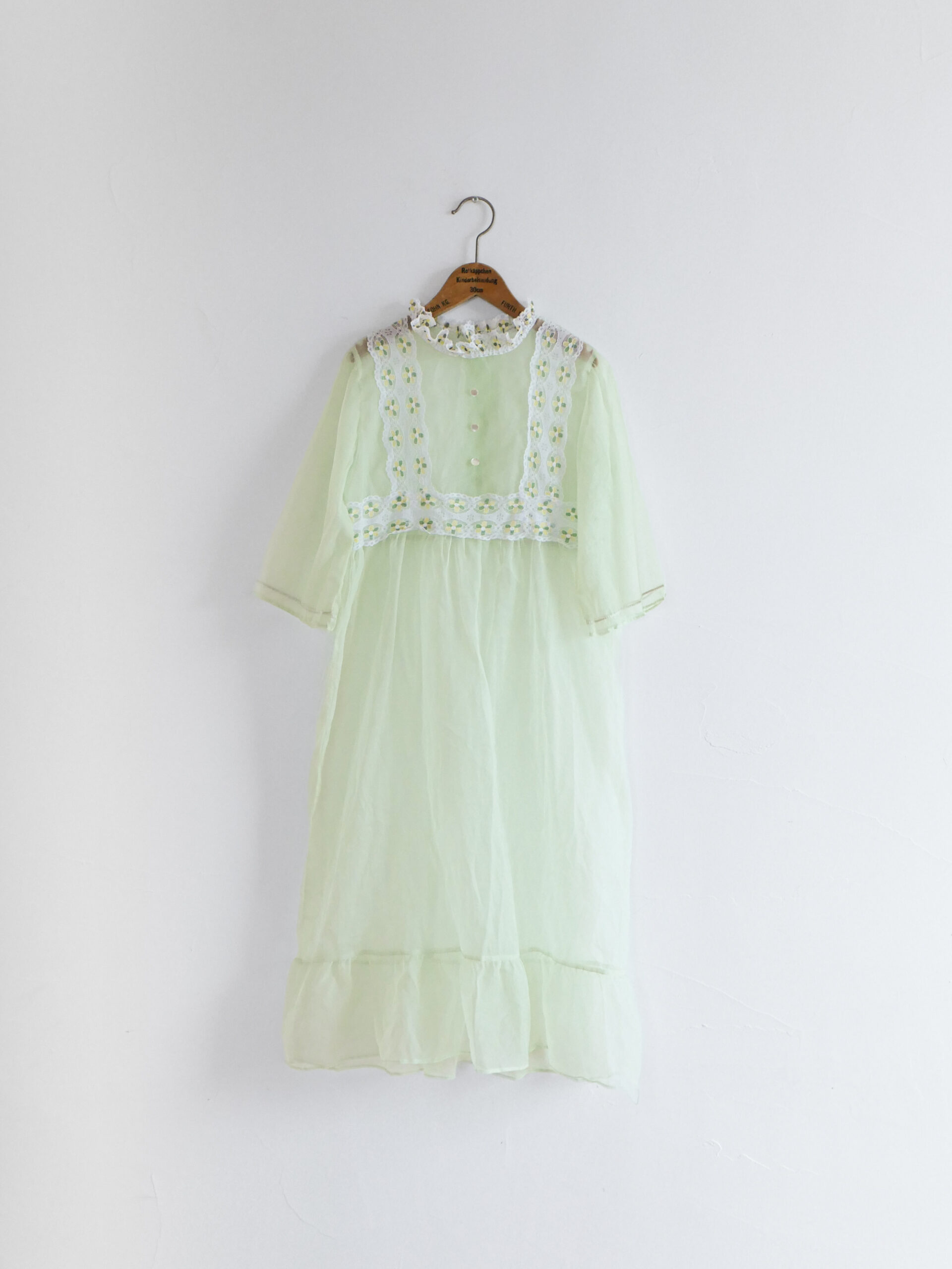 Vintage kids lime green lace dress