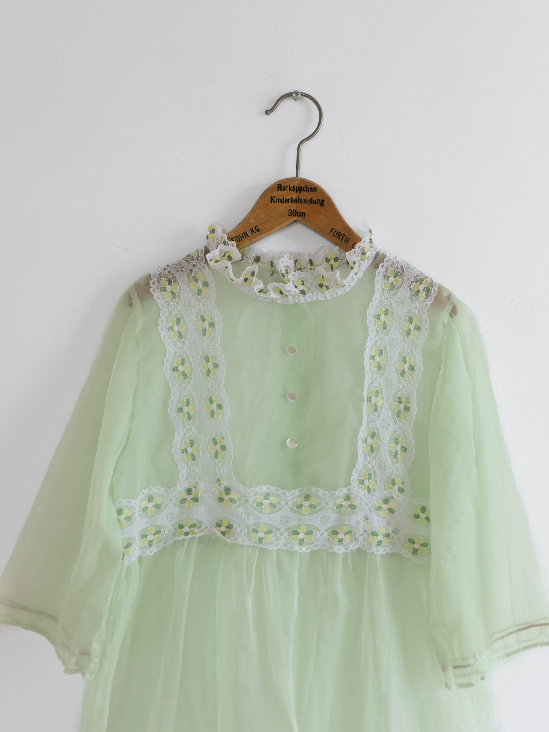 Vintage kids lime green lace dress - 画像 (2)