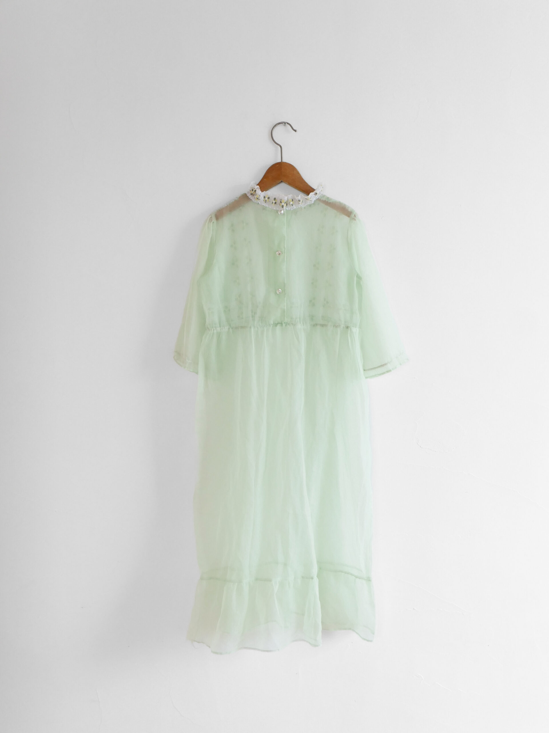 Vintage kids lime green lace dress - 画像 (6)