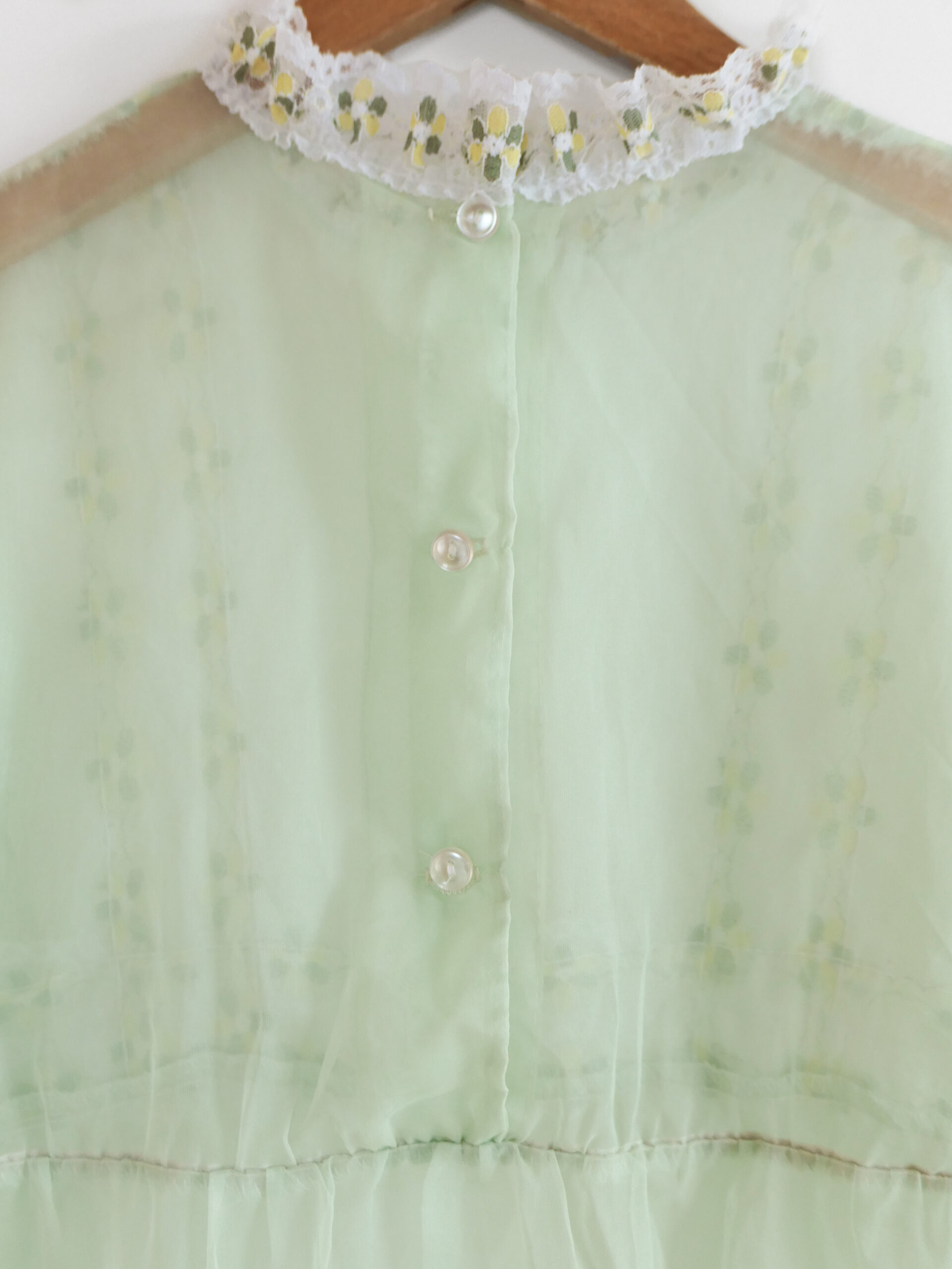 Vintage kids lime green lace dress - 画像 (7)