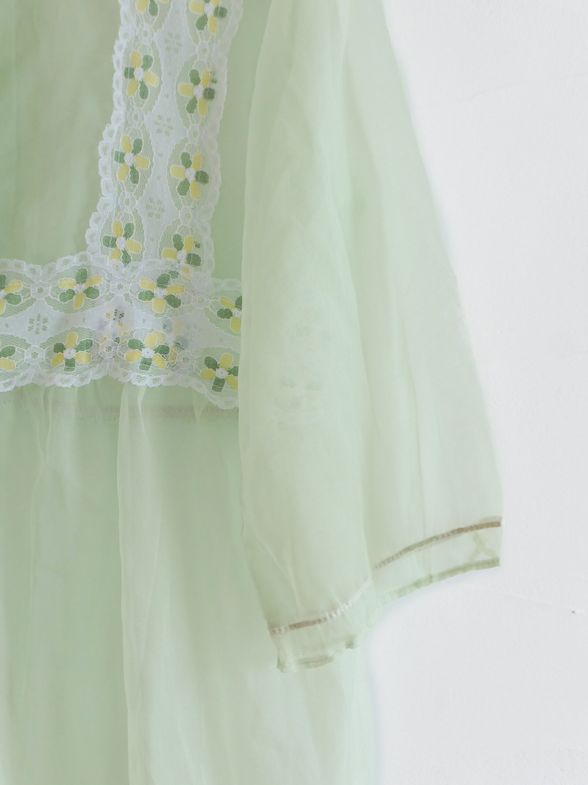 Vintage kids lime green lace dress - 画像 (4)