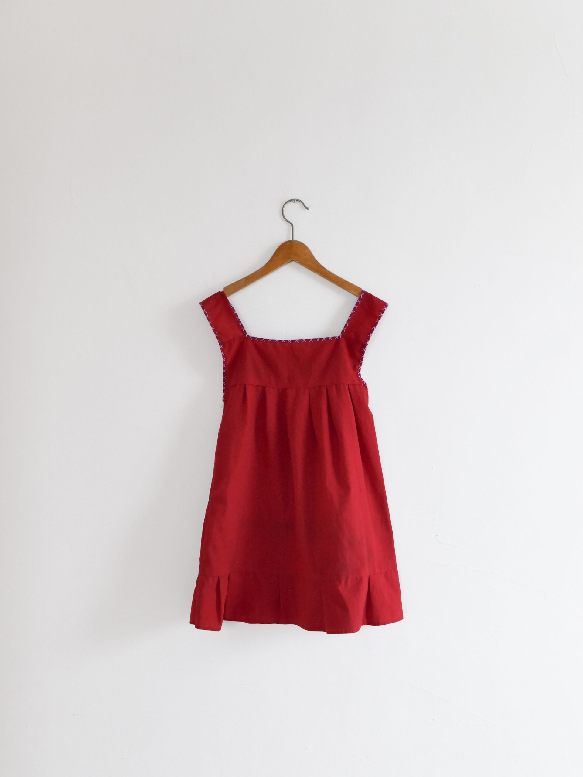 Vintage red floral embroidered dress - 画像 (4)