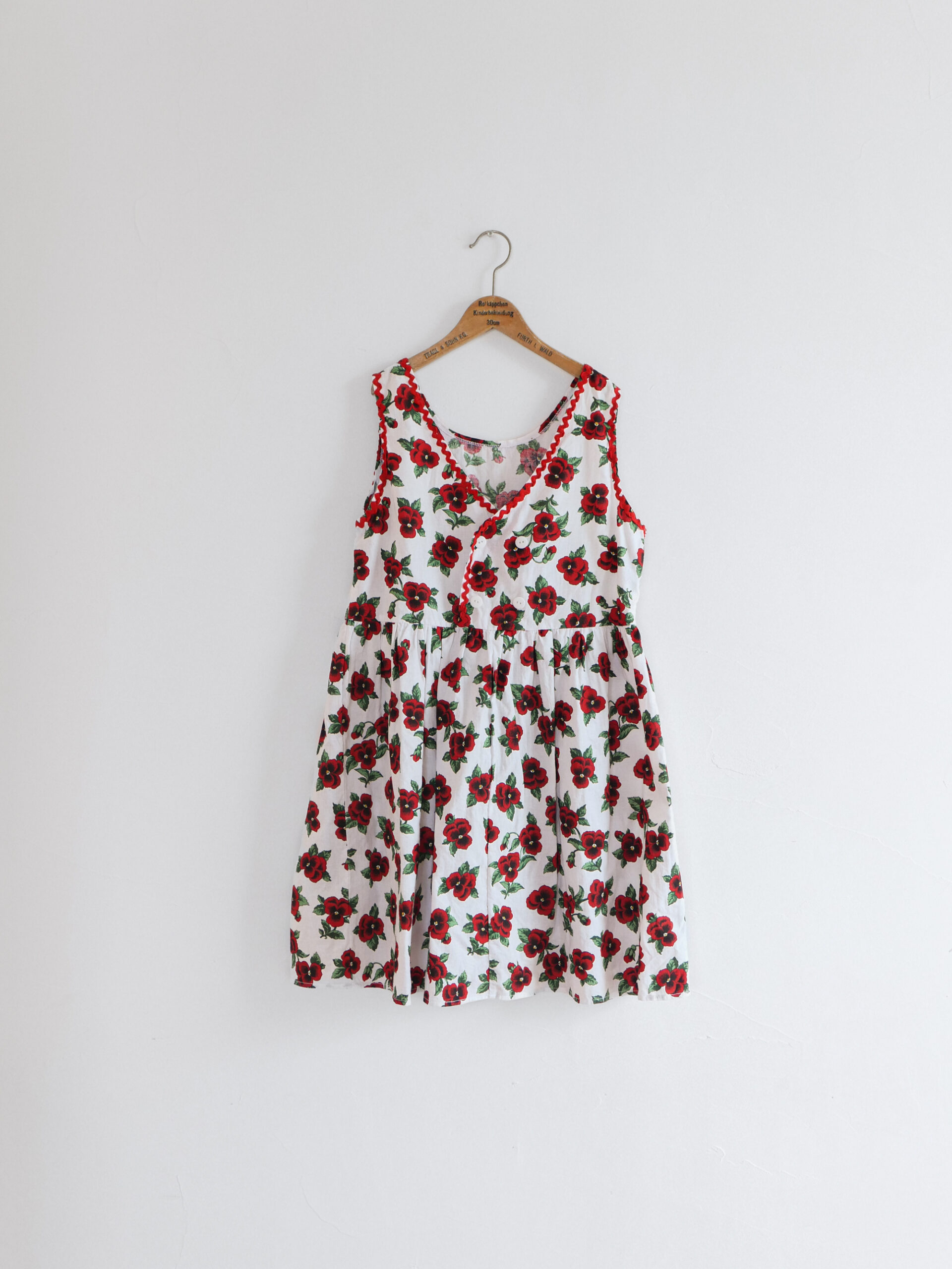 Vintage red pansy dress