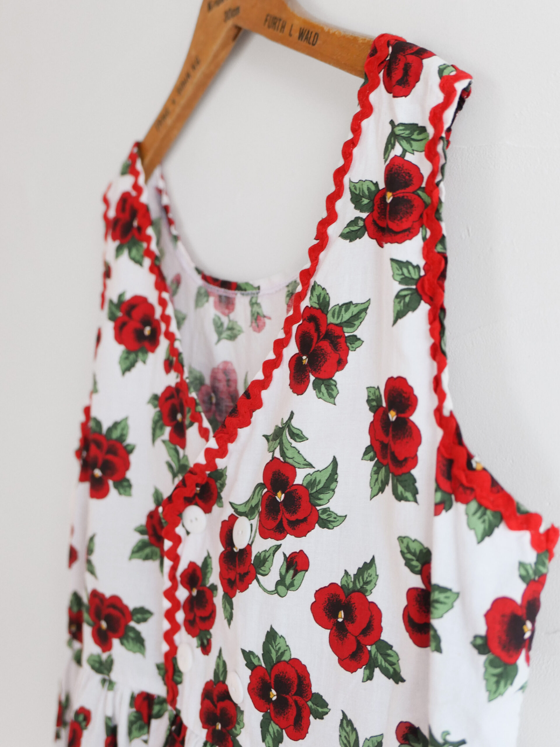 Vintage red pansy dress - 画像 (3)
