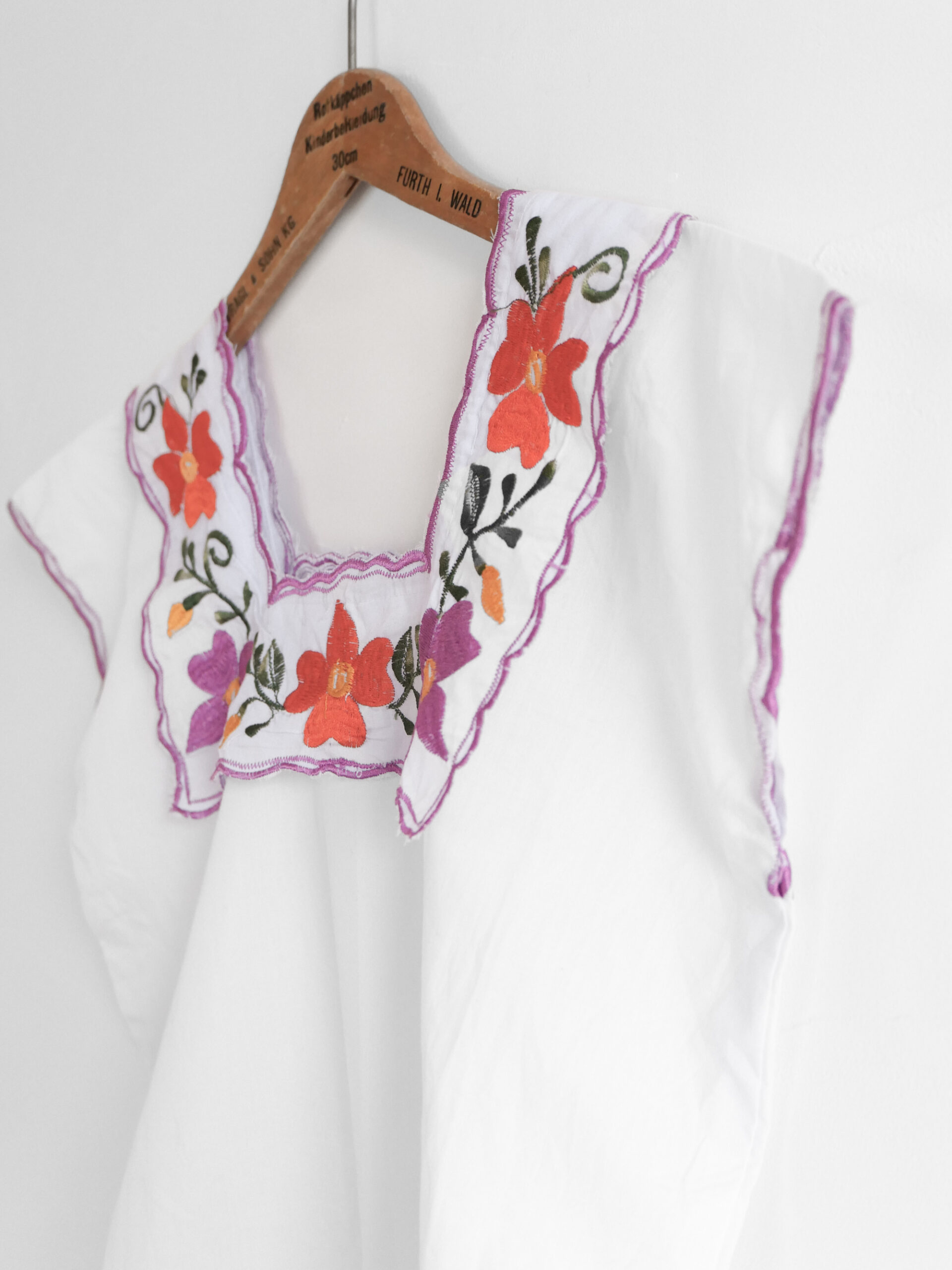 Vintage white folk embroidered tunic dress - 画像 (3)