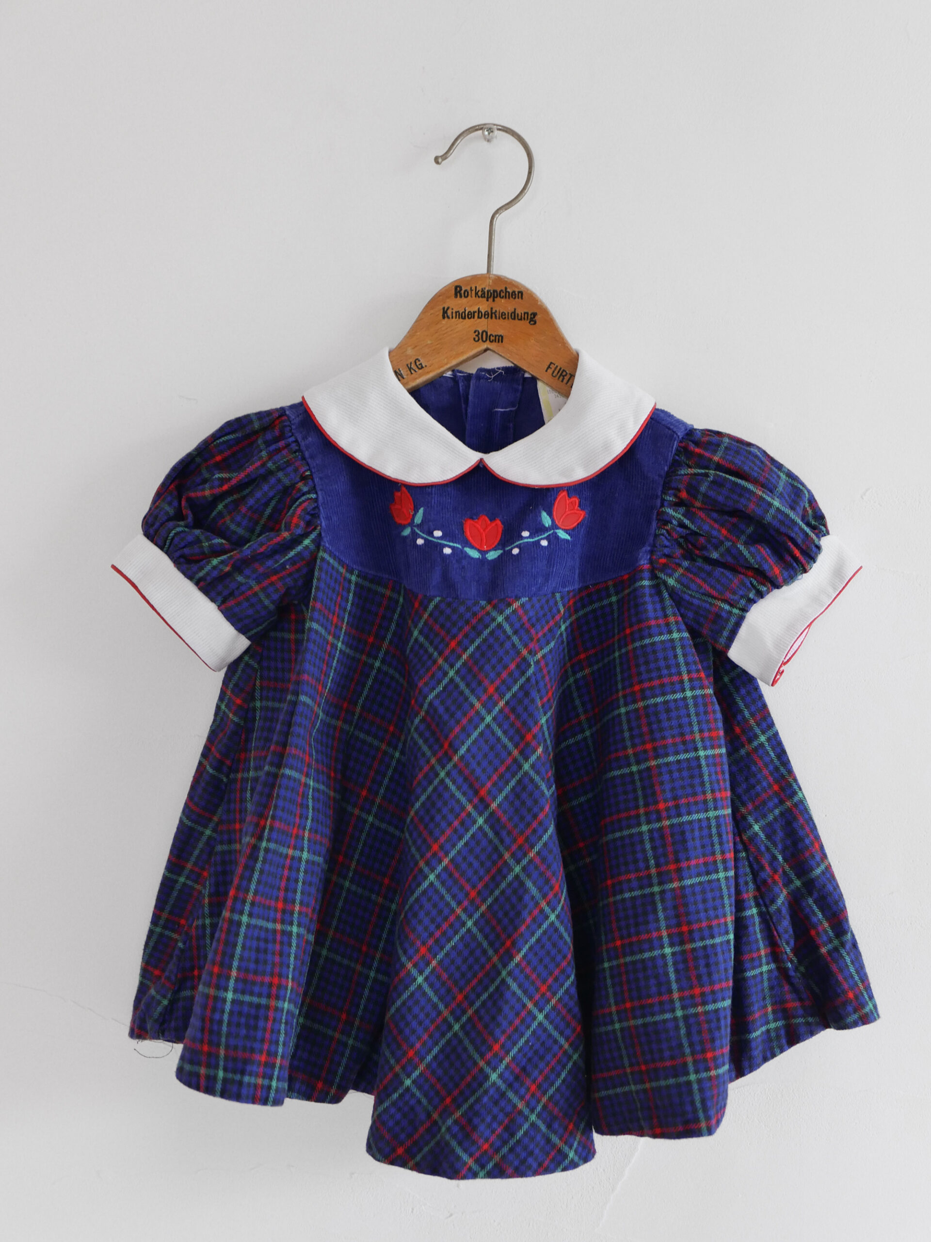 Vintage tulip embroidered plaid dress - 画像 (2)