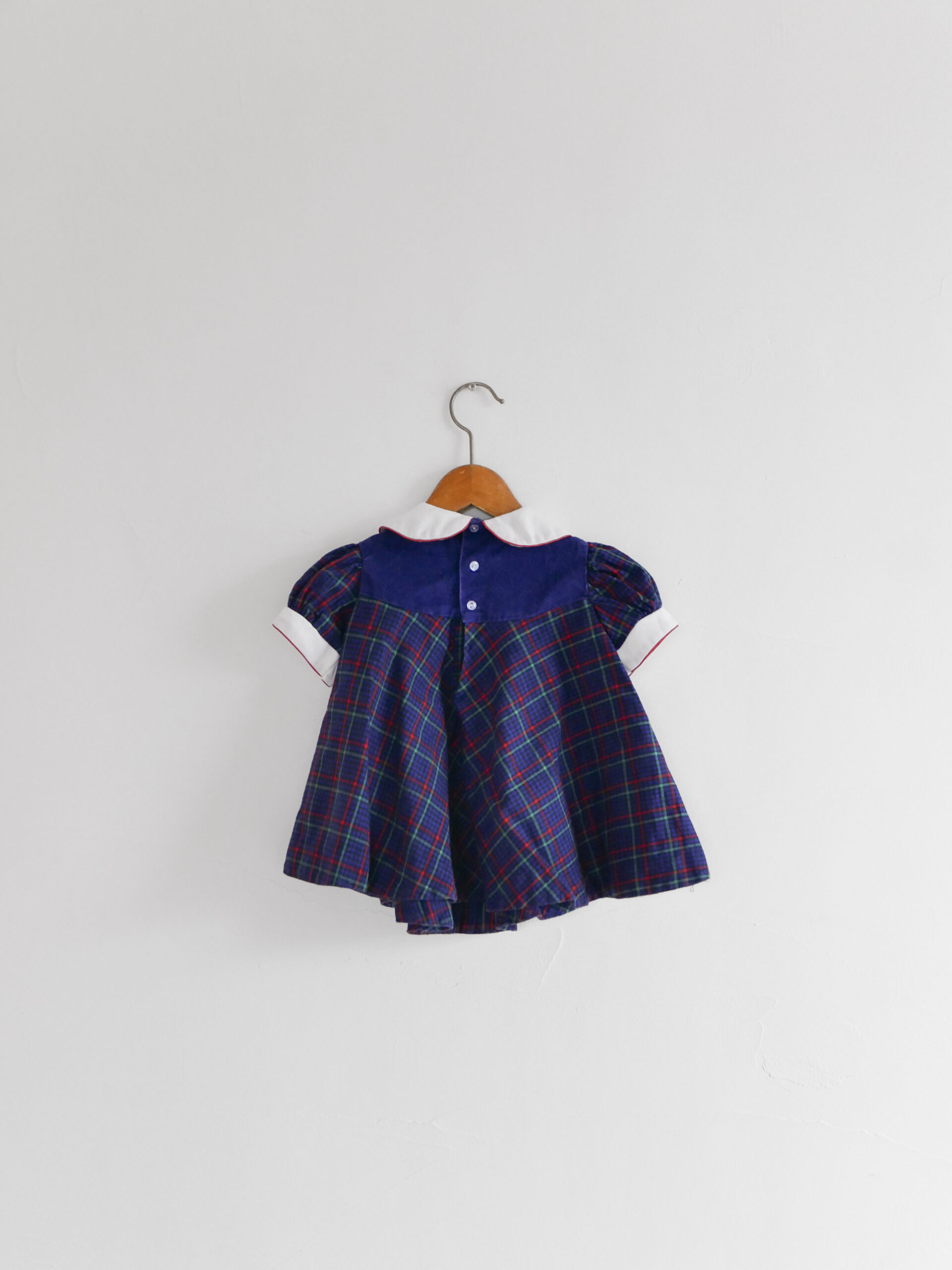Vintage tulip embroidered plaid dress - 画像 (5)
