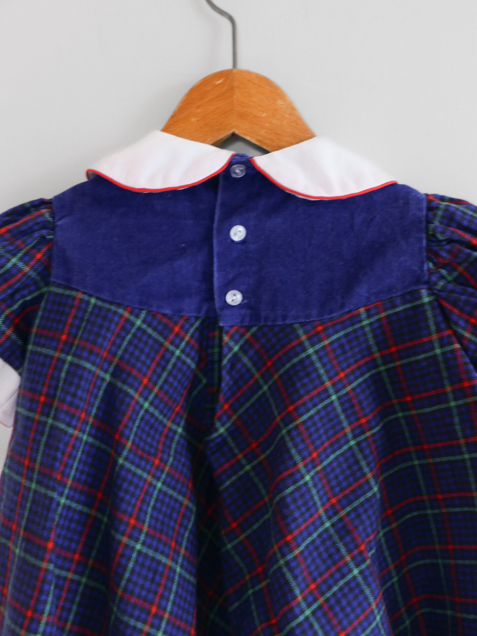 Vintage tulip embroidered plaid dress - 画像 (6)