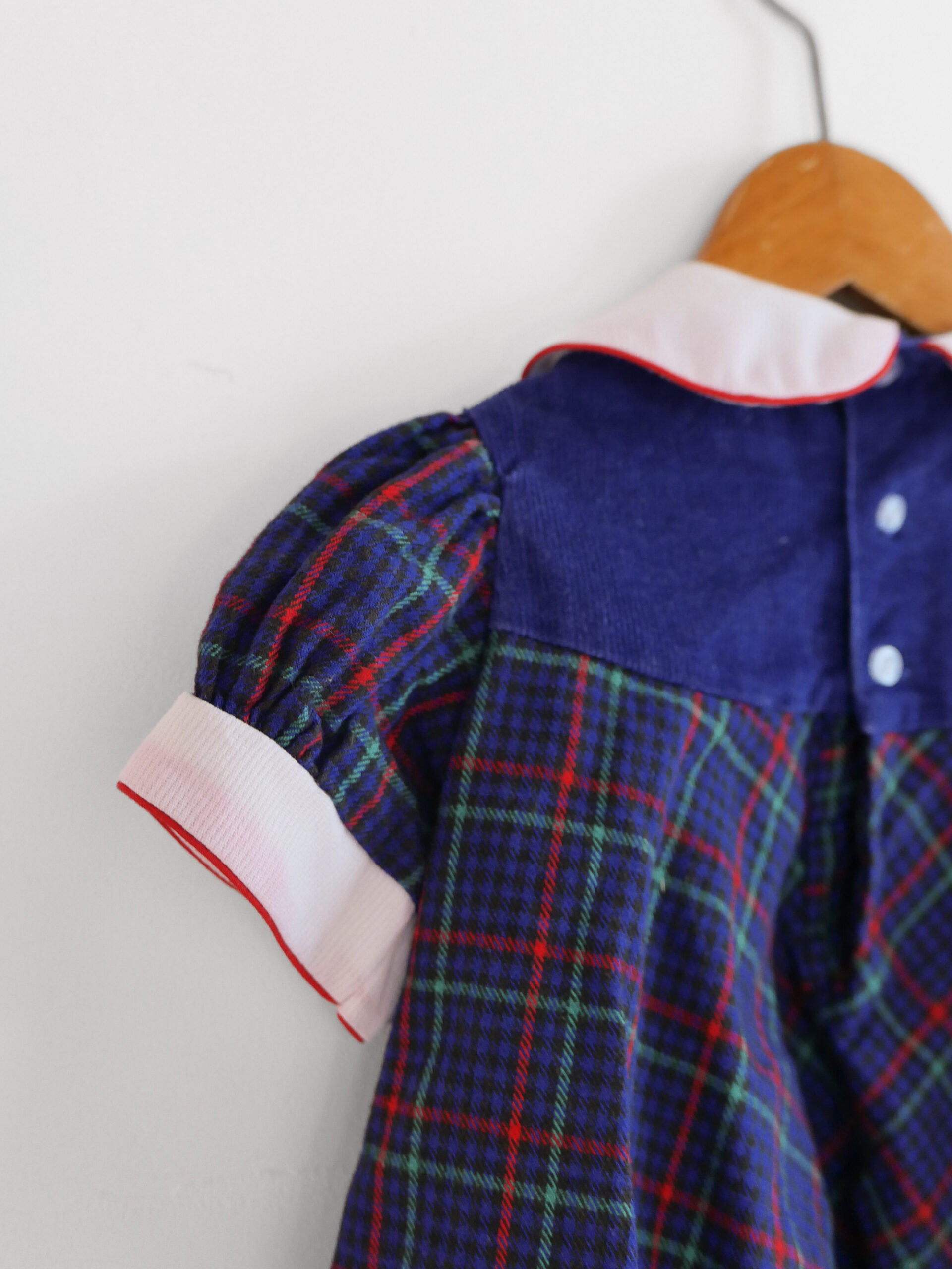 Vintage tulip embroidered plaid dress - 画像 (7)
