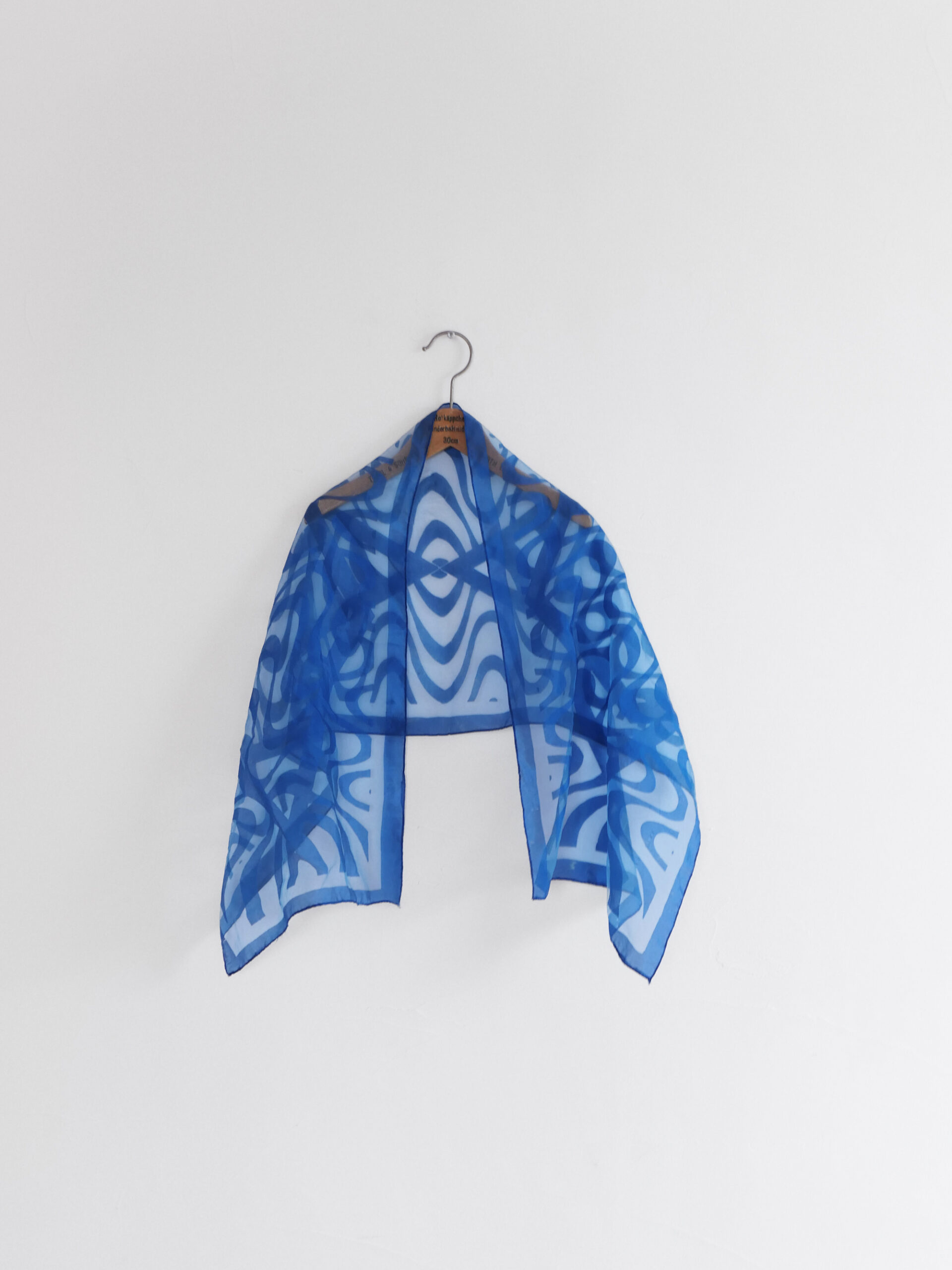 Blue wave pattern vintage scarf - 画像 (6)