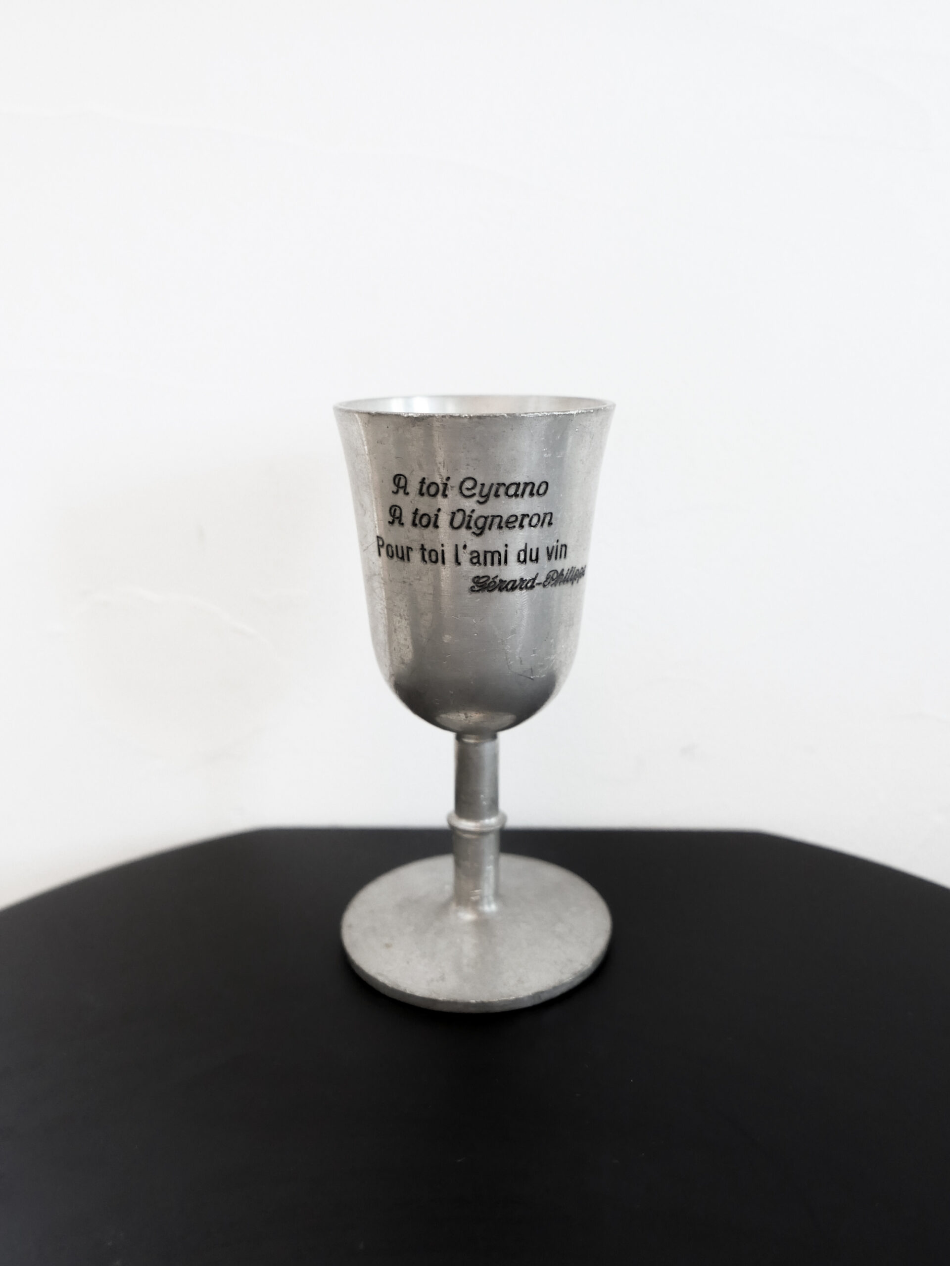 Belgian pewter wine goblet