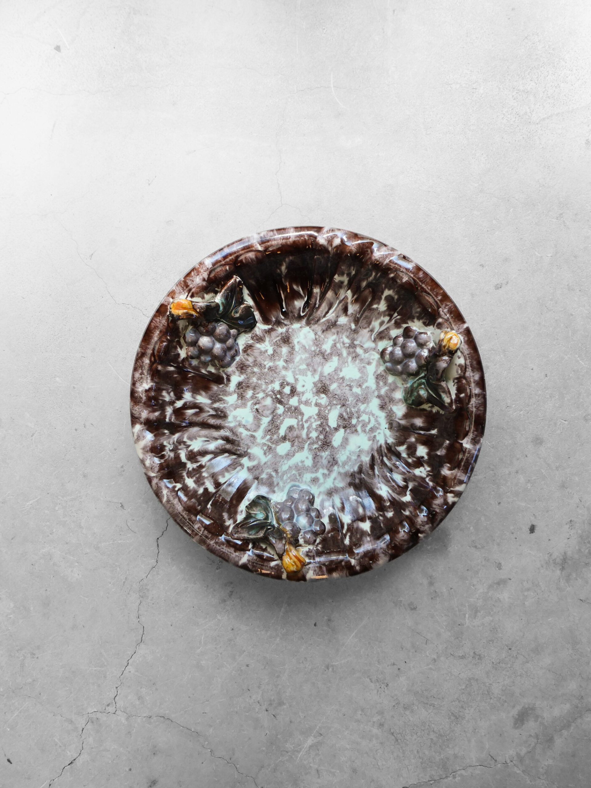 German vintage drip glaze fruit bowl