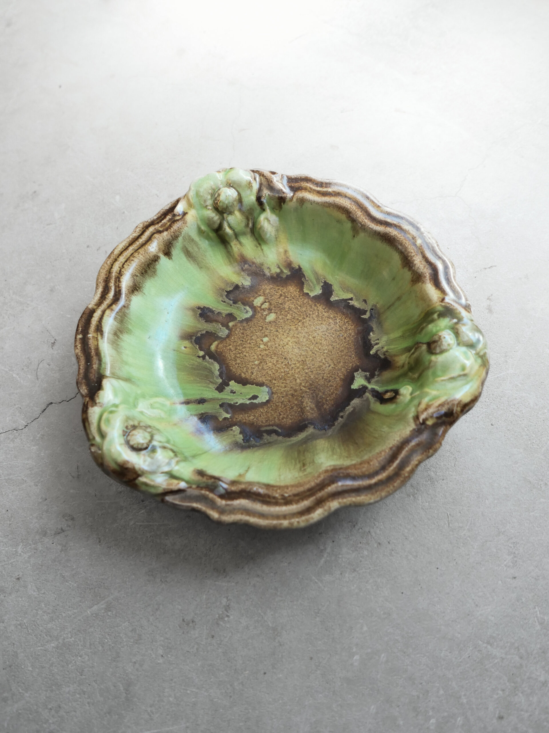 German vintage drip glaze fruit bowl